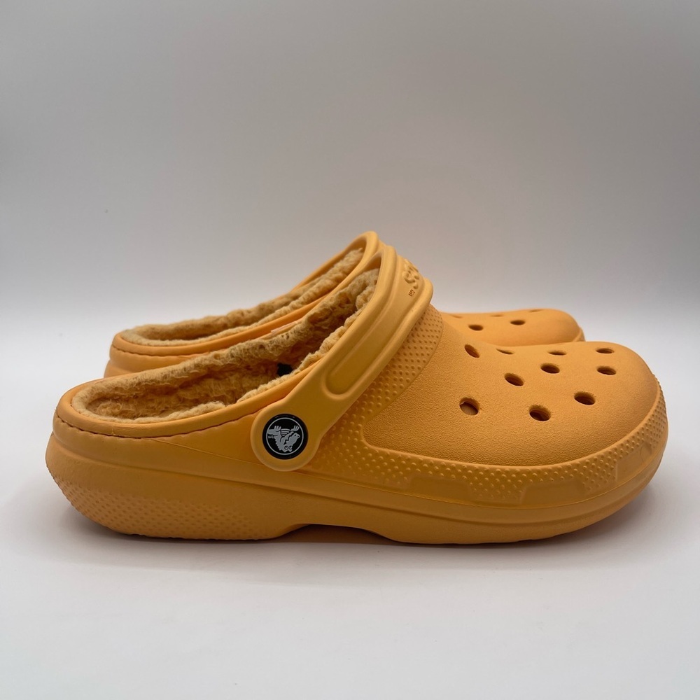 Crocs Unisex Classic Fuzzy Lined Fall Orange Crocs Clog Mens 6 / Women 8